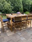 Bar Height Dining Set for 8 in Teak - Goldenteak