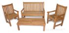 Block Island Bench Seating Teak Conversation Set