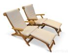 Teak Steamer Chair PAIR with Cushion