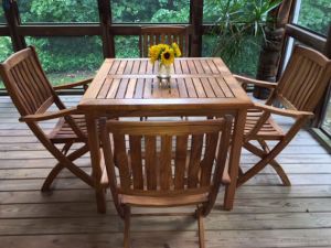 Teak Patio Set for 4 Bistro Providence - Goldenteak Customer Photo