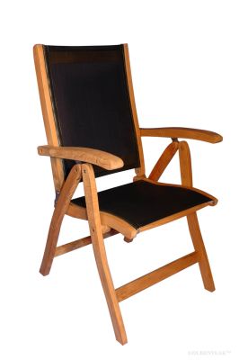 Teak Recliner Sling Black