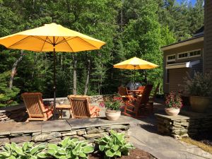 Teak Steamer Chairs, End Table and Rocking Chair - Goldenteak Customer Photo