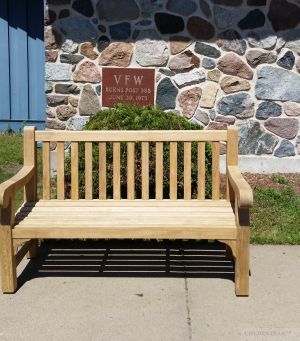 Teak Hyde Park Bench 5ft VFW - Goldenteak Customer Photo