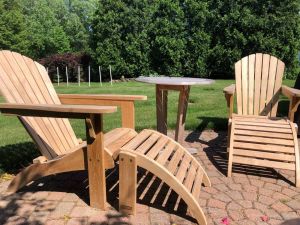 Teak Adirondacks and Ottoman - Cust Photo