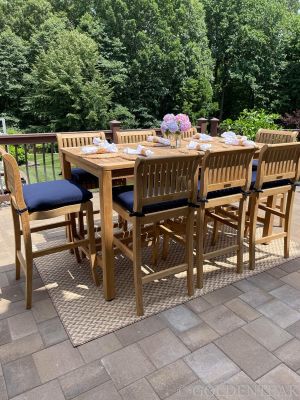 Teak Bar Height Dining Set for 8 , 72 in table - Hyannis Collection