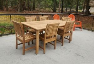 Teak Patio Set for 6 - Rectangular table and Millbrook Chairs