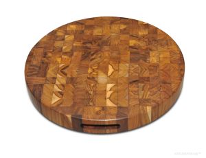 Round Cutting Board End Grain Teak  2