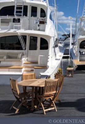 Teak Folding Gateleg Table, Providence Chairs - Goldenteak Customer Photo