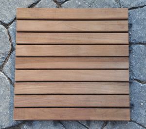 Teak Tile Slat Style 12 in Sq - box of 10