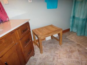 Teak Shower Bench Rosemont in Bathroom - customer photo