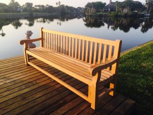 Teak Hyde Park Bench 8ft - Customer Photo