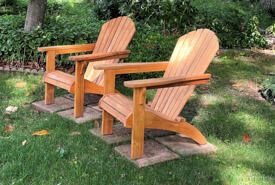 Teak Adirondacks Pair at customer site - Goldenteak