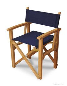 Director's Chair Teak with Sunbrella Navy 5439 fabric