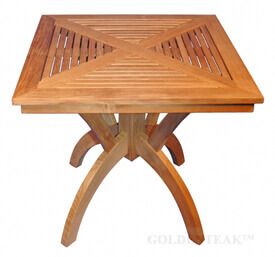 Teak Pedestal Dining Table 31 inch Sq - Root Design