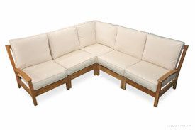 Teak Deep Seating Sectional SET with standard cushions - Belvedere Collection