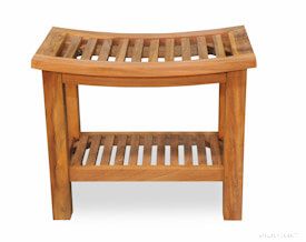 Teak Shower Bench Regency 17H X 12D X 20W