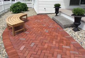 Teak Curved Bench Westminster - Customer Photo