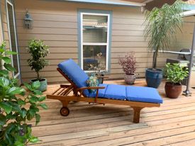 Teak Chaise Lounge with Cushion Customer Photo LD