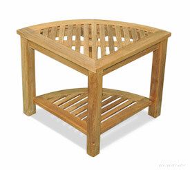 Teak Corner Table or Shower Stool, 20X20X18H