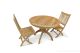 Teak Dining Set for 2 - Round Pedestal Table, Rockport Folding Chairs - Newport Collection