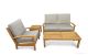 Outdoor  Conversation Set with Love Seat Club Chair Mission Coffee Table and End Table