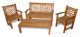 Teak Bench Seating Chippendale Conversation Set