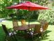 Teak Dining Set with Oval Extension Table and Reclining Chairs - Photo